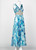 Missoni Blue Printed Plunge Neck Sleeveless Silk Crystal Gown, 2006