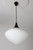 Large Midcentury Pendant, Structured Opaline Glass, Europe, 1960s