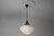 Large Midcentury Pendant, Structured Opaline Glass, Europe, 1960s