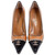 Chanel Dark Beige Black Leather Classic Point Toe Jewlel Pump, 2002