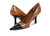 Chanel Dark Beige Black Leather Classic Point Toe Jewlel Pump, 2002