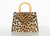 Yves Saint Laurent  Leopard Animal Print Canvas Wooden Top Handle Bag, 1990s