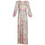 Leonard Paris Silk Floral Floral Print Open Square-Back Maxi Dress, 1970s