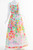Leonard Paris Multicolor Florals Silk Sleeveless Maxi Dress Gown, 1990s