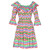 Yves Saint Laurent YSL Cotton Print Flamenco Dress, 1970s