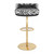 Zebra Pattern Velvet Bar Chair or Counter Hight & Golden Details