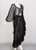 Yves Saint Laurent Black Beige Polka Dot Ruffle Jacket Top Skirt Set YSL 1980s
