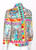 Prada Postcard Multicolored Print Cotton Blouse Top, Spring 2004