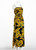 Valentino Yellow Floral Print Draped Black Silk Fishtail Gown Shawl 1970s