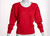 1980s Krizia Red Wool Angora Lucite Star Beads Sweater