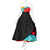 Bob Mackie Black Silk Red Yellow Blue Layered Strapless Evening Dress, 1980s