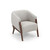 Abra Armchair in Light Fabric and Walnut Finish