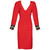 Bob Mackie Red Button Front Dress Beaded Cuffs, 1980s