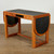 Mid-Century Augusto Savini for Pozzi, Gate-Leg Oak and Leather Drop-Leaf Desk