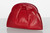 Vintage Bottega Veneta Red Karung Lucite Frame Clutch Bag