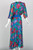 Diane Freis Blue Floral Silk Georgette Dress, 1990s