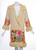 French Art Deco Couture Ivory Wool and  Silk Floral Flapper Coat, 1920s