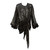 Saint Laurent Sheer Black Silk Gold Lurex Dot Cut Out Back Tunic Mini Dress