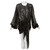 Saint Laurent Sheer Black Silk Gold Lurex Dot Cut Out Back Tunic Mini Dress