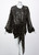 Saint Laurent Sheer Black Silk Gold Lurex Dot Cut Out Back Tunic Mini Dress