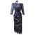 Vintage Zandra Rhodes Hand Painted Silk Dress, Pearl trimmed  Slip & Headpiece