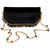 Judith Leiber Black Silk Semiprecious stones Gold Chain Bag Clutch