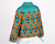 Prada Turquoise Silk Taffeta Floral Applique Jacket, Spring 2012