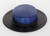 Yves Saint Laurent YSL Vintage Glossy Blue and Black Straw Hat, 1990s