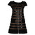 CourrÃ¨ges Black Wool & Chiffon Sequin Zip Mod Mini Dress
