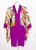 Vintage Japanese Magenta Silk Print Kimono Jacket