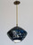 Italian 1960s Indigo Ceramic Sphere Chandelier