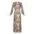Lanvin Silver Print Maxi Dress Knit Details, 1970s