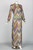 Lanvin Silver Print Maxi Dress Knit Details, 1970s