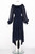 Saint Laurent Blue Polka Dot Off Shoulder Silk Dress YSL 1970s