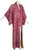 Vintage Japanese Dusky Mauve Silk Metallic Floral Maxi Kimono