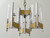 Sciolari Brushed Brass and Chrome Hurricane Glass Chandelier
