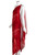 Vintage Halston Red Print Silk One Shoulder Draped Dress, 1970s