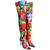 Versace Pop Art Tribute Andy Warhol Print Silk Over The Knee Boots Size 36 6
