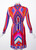 Leonard Paris Silk Jersey Graphic Printed Dress with belt, 1970s