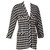 Chanel Black CrÃ¨me Wool Check Gold Button Cardigan Jacket, 1980s