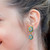22 Karat Gold Diamond Dangle Earring Handcrafted with Blue and Pink Enamel Work