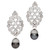 Diamond Earrings with Black Pearls