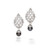 Diamond Earrings with Black Pearls