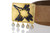 18KY, Sapphire, Moonstone Nazca Line Bird Belt Buckle on Leather Belt