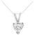 14K White Gold 3/8 Cttw Heart Shaped Solitaire Diamond Pendant Necklace