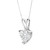14K White Gold 3/8 Cttw Heart Shaped Solitaire Diamond Pendant Necklace