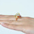 18k Gold Ethiopian White Opal Multicolour Rainbow Baguette Circular Diamond Ring