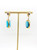 Vintage German Glass Beads, Large Blue Bean Earrings