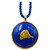 Scrives Lapis Lazuli Double Side Fish Mina Kari Enamel 23 Karat Gold Pendant