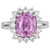 GIA Certified 4.45 Carat Pink Sapphire Diamond Cocktail Ring